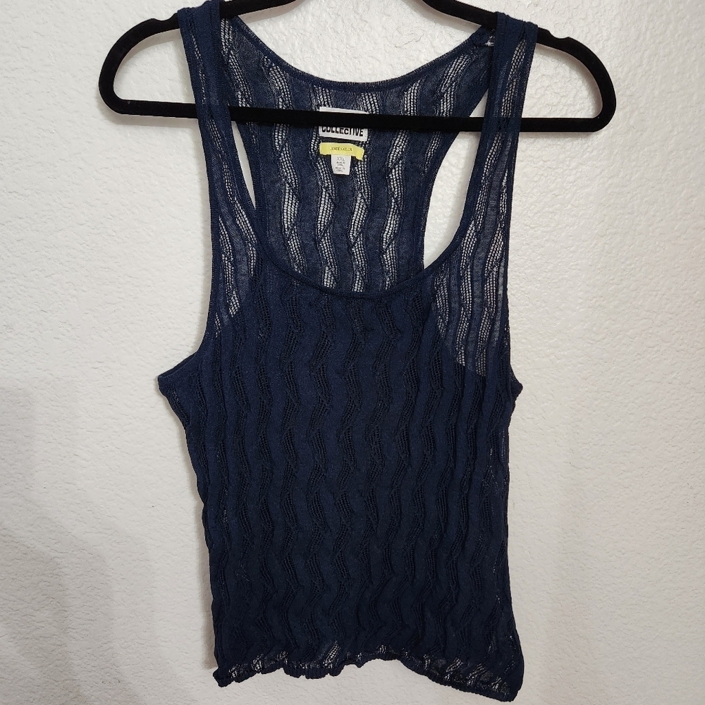 Future Collective Open Stitch Sweater Tank Top Women's Size XXL